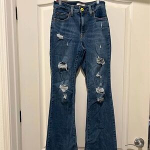 Levi's Distressed Flare Jeans in Blue